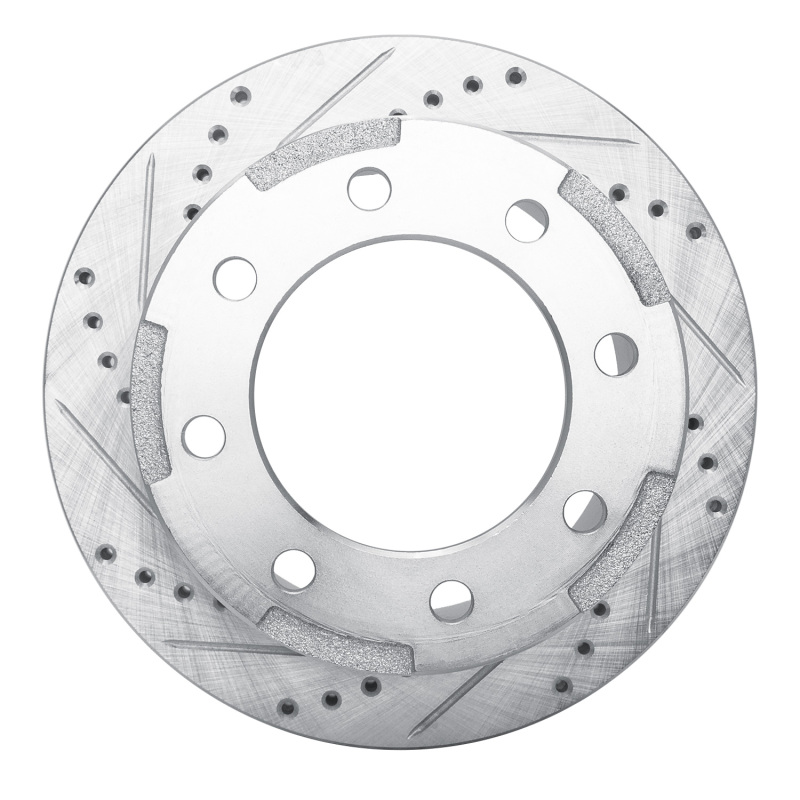 Chevrolet Express 3500 Brake Rotor (1) - Rear Left - R1 Concepts - Drilled & Slotted - Silver - `01-`10